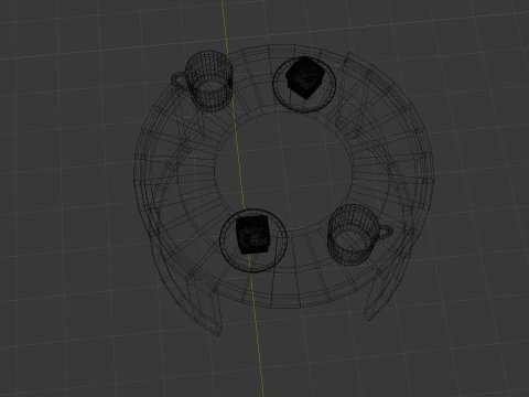 Low-Poly Coffee Table with Plates Cakes and Cups Game Ready Low-poly 3D Model