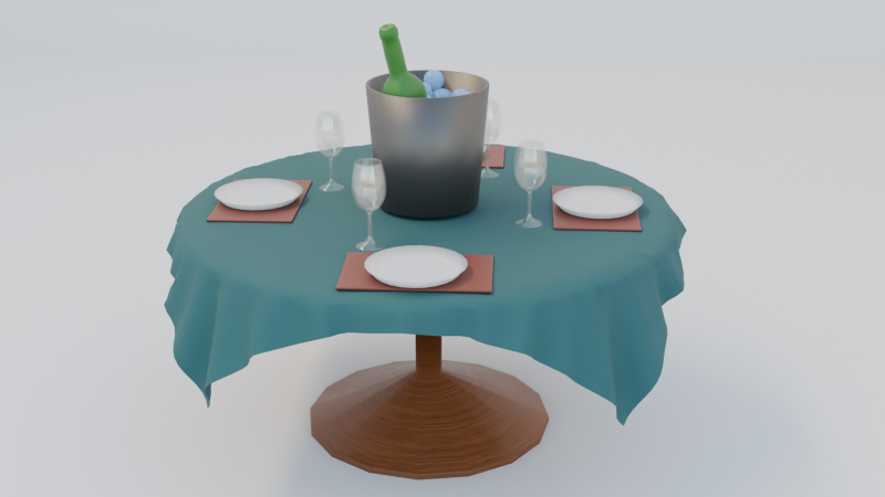 Elegant Dining Table Setup Complete 3D Scene Low-poly Modello 3D .c4d .max .obj .3ds .fbx .stl .blend