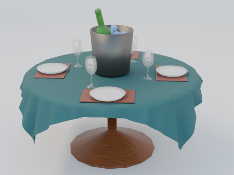 Elegant Dining Table Setup Complete 3D Scene Low-poly 3D Model