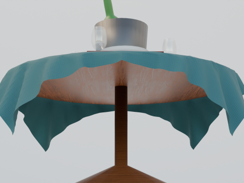 Elegant Dining Table Setup Complete 3D Scene Low-poly Modello 3D