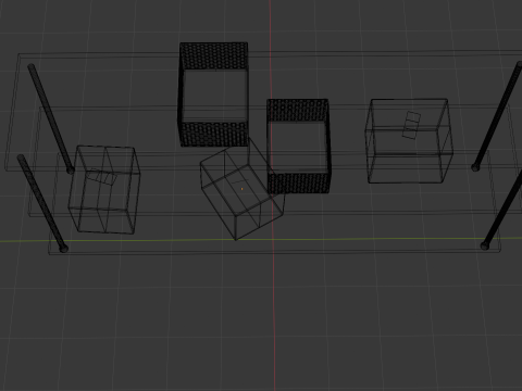 Industrial Metal Shelf with Cardboard and Wire Boxes GameReady Low-poly 3Dモデル