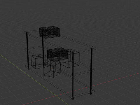 Industrial Metal Shelf with Cardboard and Wire Boxes GameReady Low-poly 3Dモデル