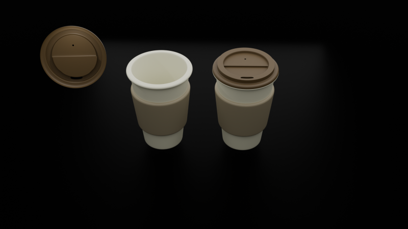 Low-Poly Coffee Cup with Lid - Reusable Eco Mug Low-poly 3D Model .c4d .max .obj .3ds .fbx .stl .blend