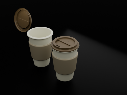 Low-Poly Coffee Cup with Lid - Reusable Eco Mug Low-poly 3D Model