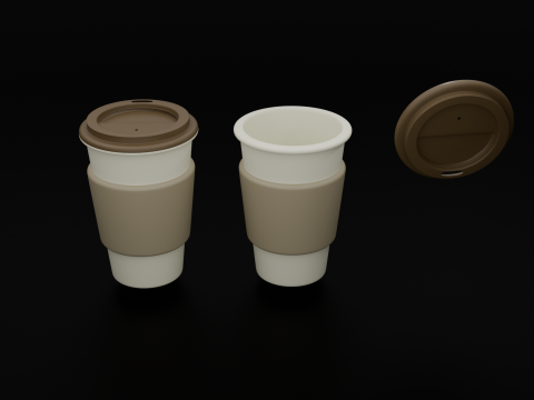 Low-Poly Coffee Cup with Lid - Reusable Eco Mug Low-poly 3D Model