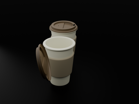 Low-Poly Coffee Cup with Lid - Reusable Eco Mug Low-poly 3D Model