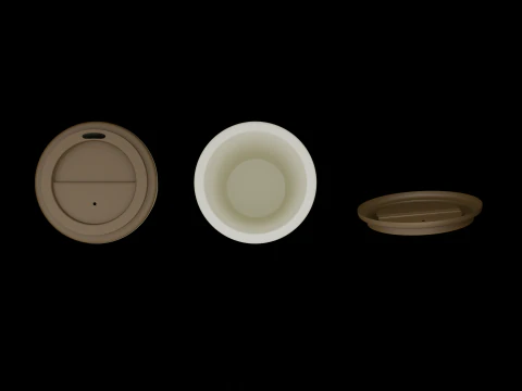 ढक्कन के साथ लो-पॉली कॉफी कप - पुन: प्रयोज्य इको मग लो-पॉली 3D मॉडल