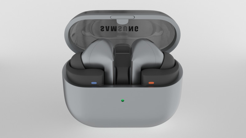 Samsung Galaxy Buds3 Pro Silver 3D 模型 .c4d .max .obj .3ds .fbx .stl .blend 