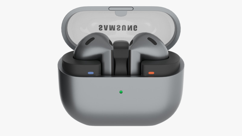 Samsung Galaxy Buds 3 Silver 3D 模型 .c4d .max .obj .3ds .fbx .stl .blend 