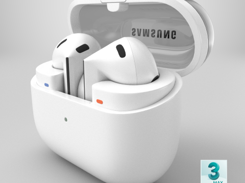 Samsung Galaxy Buds 3 White 3D Модель