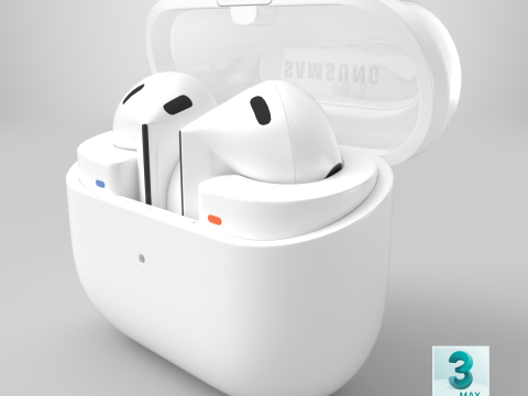 Samsung Galaxy Buds 3 White 3D Модель