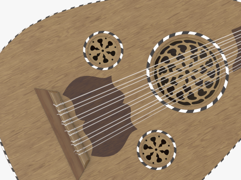 Traditional Oud Model Model 3D