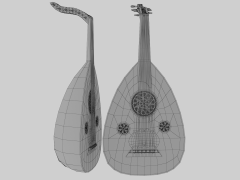 Traditional Oud Model Model 3D
