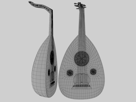 Traditional Oud Model Model 3D