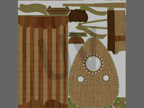 Traditional Oud Model Model 3D