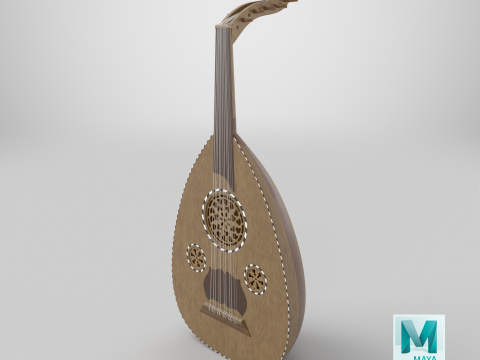 Traditional Oud Model Model 3D