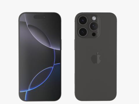 Apple iPhone 16 Pro Black Titanium 3Dモデル