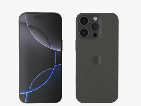 Apple iPhone 16 Pro Black Titanium 3D Model