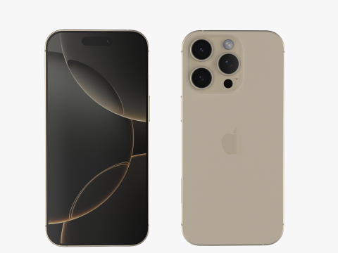 Apple iPhone 16 Pro Natural Titanium 3D 모델