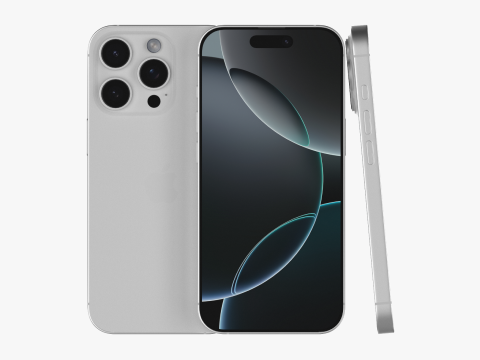 Apple iPhone 16 Pro White Titanium 3Dモデル