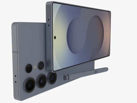 Samsung Galaxy S25 Ультра Титан Серебристо-синий 3D Модель