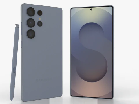 Samsung Galaxy S25 Ультра Титан Серебристо-синий 3D Модель