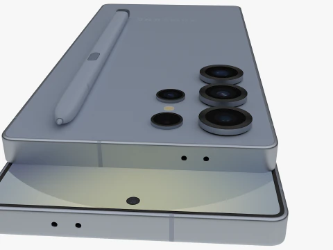 Samsung Galaxy S25 Ультра Титан Серебристо-синий 3D Модель