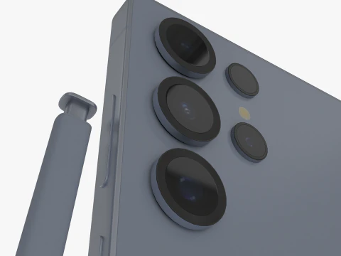 Samsung Galaxy S25 Ультра Титан Серебристо-синий 3D Модель