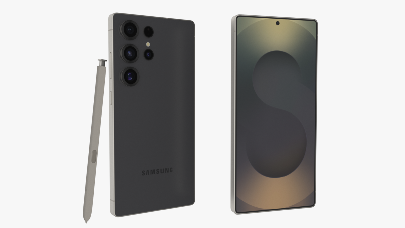 Samsung Galaxy S25 Ultra Titanium Black 3D Модель .c4d .max .obj .3ds .fbx .stl .blend