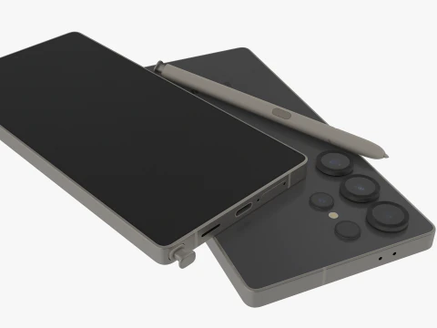 Samsung Galaxy S25 Ультра Титановый Черный 3D Модель