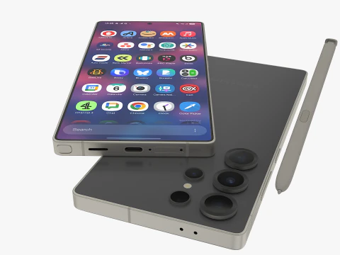 Samsung Galaxy S25 Ультра Титановый Черный 3D Модель