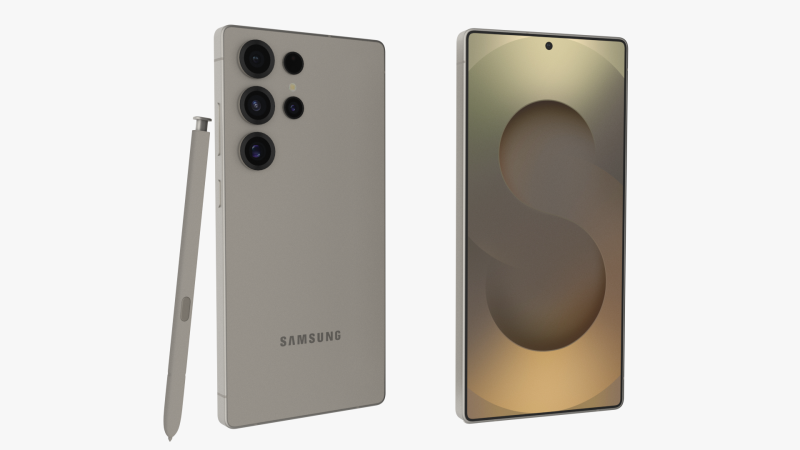 Samsung Galaxy S25 Ultra Titanium Gray 3Dモデル .c4d .max .obj .3ds .fbx .stl .blend