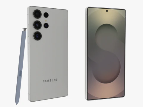 Samsung Galaxy S25 Ультра Титан Бело-Серебристый 3D Модель