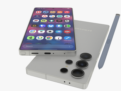 Samsung Galaxy S25 Ultra Titanium Whitesilver 3D Модель