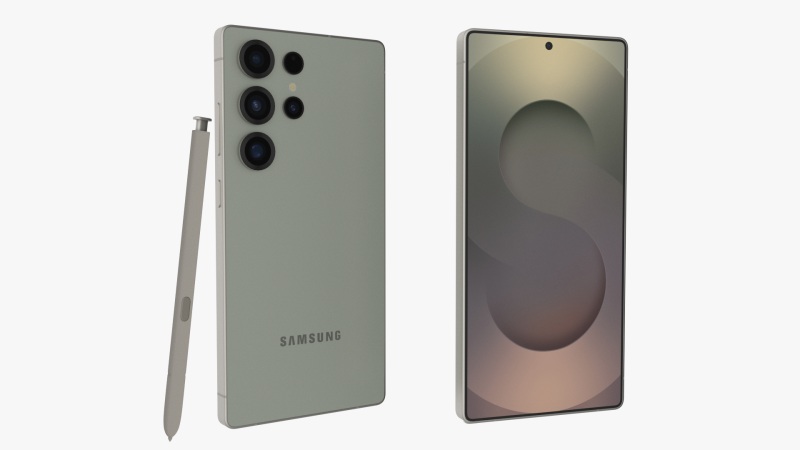 Samsung Galaxy S25 Ultra Titanium Jadegreen Model 3D .c4d .max .obj .3ds .fbx .stl .blend
