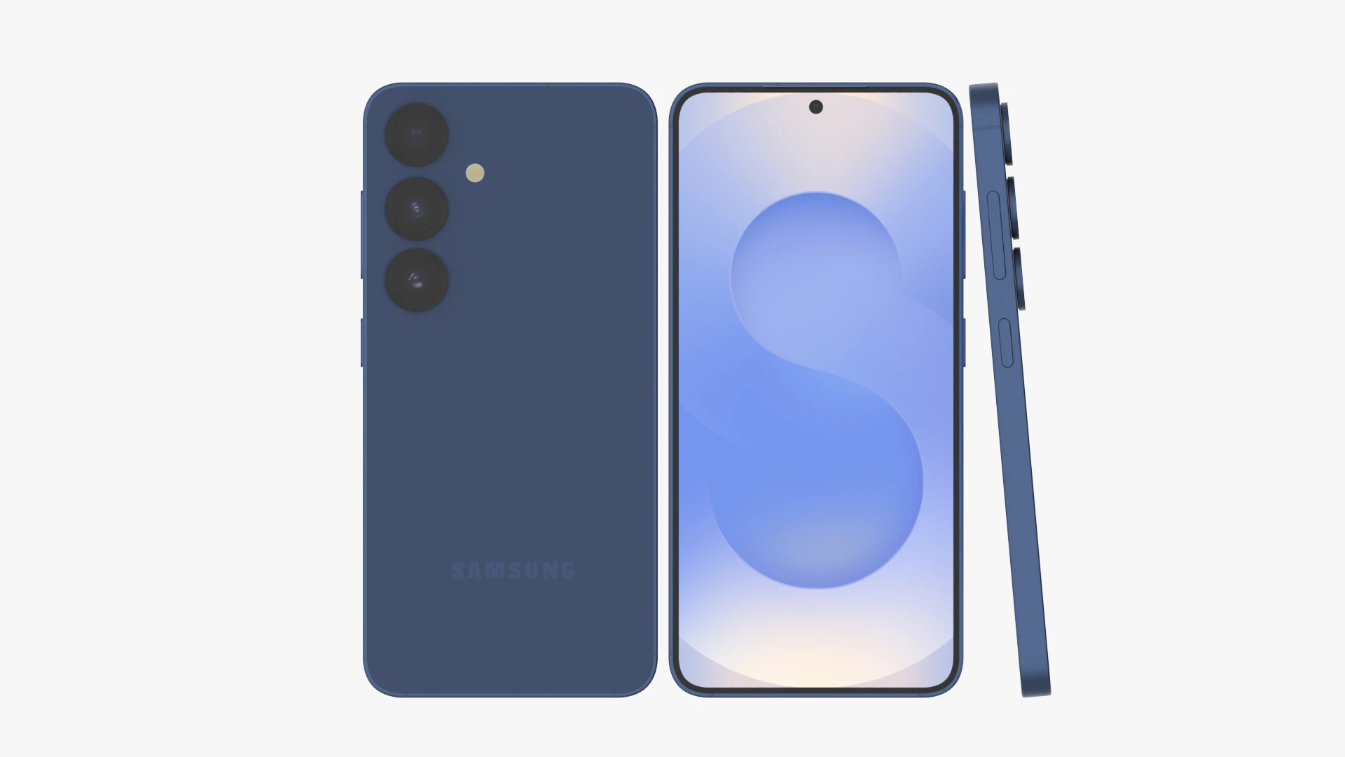 Samsung Galaxy S25 Navy 3D Model .c4d .max .obj .3ds .fbx .stl .blend