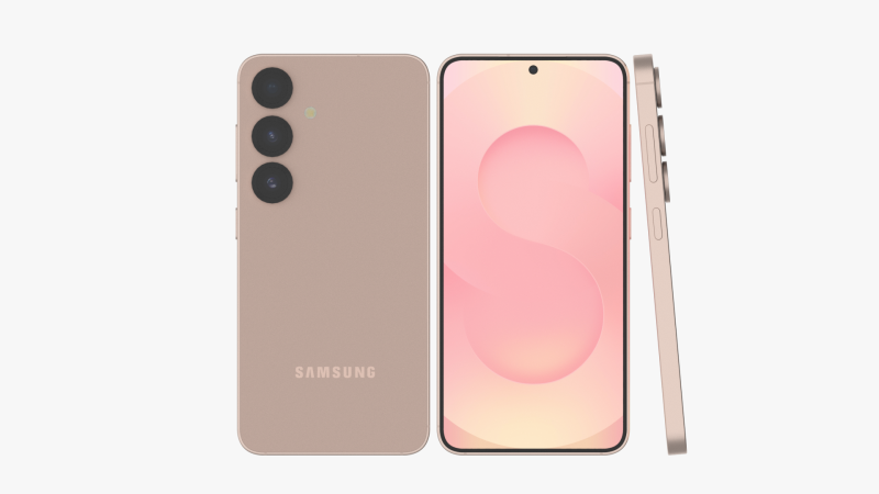Samsung Galaxy S25 Pinkgold 3D Model .c4d .max .obj .3ds .fbx .stl .blend
