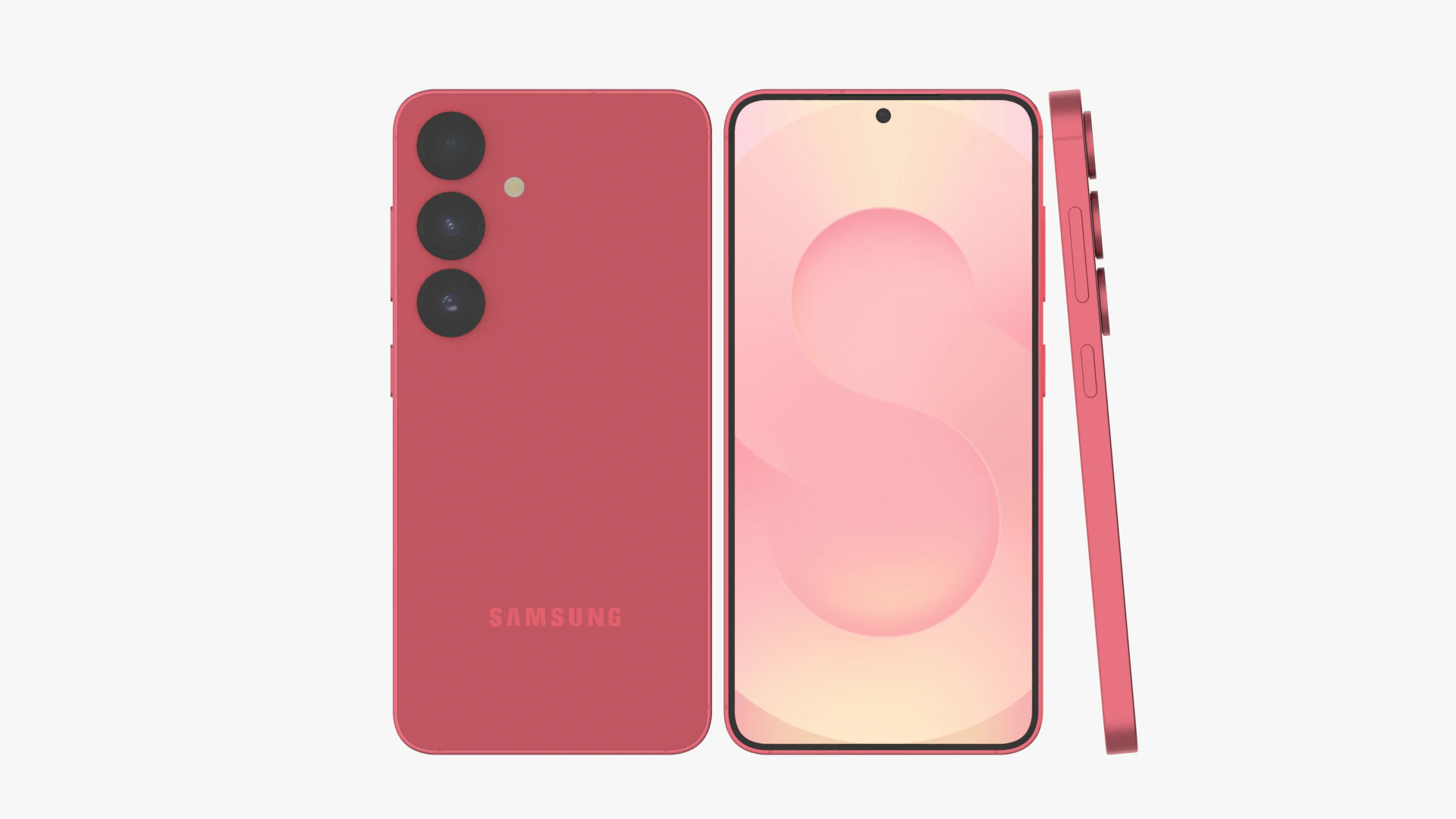 Samsung Galaxy S25 Coralred 3D Model .c4d .max .obj .3ds .fbx .stl .blend 