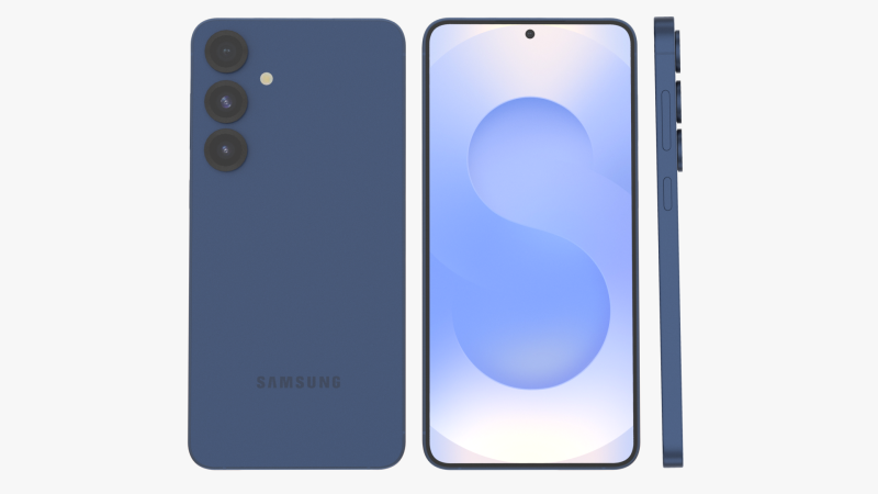 Samsung Galaxy S25 Plus Navy 3D Model .c4d .max .obj .3ds .fbx .stl .blend