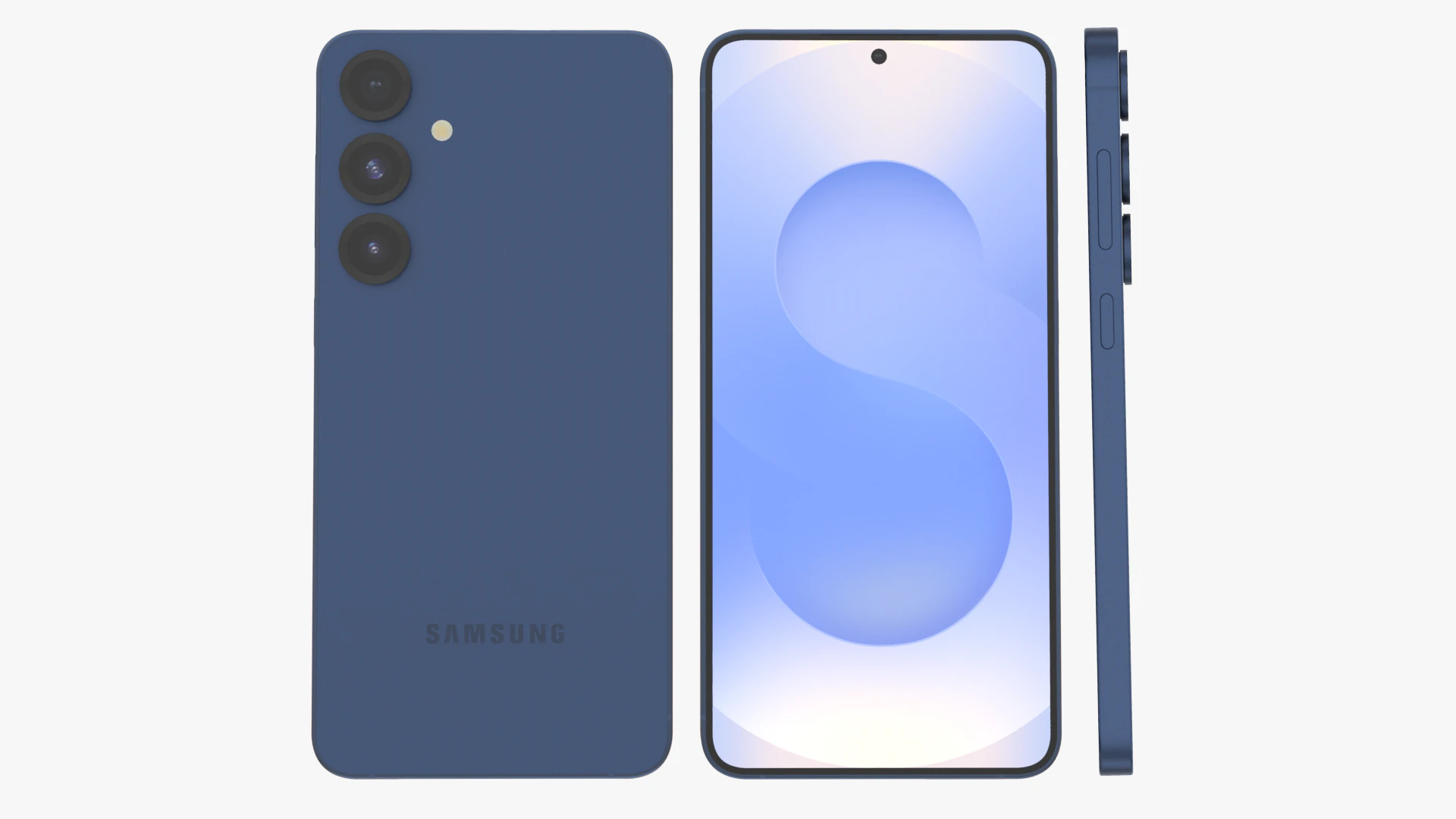 Samsung Galaxy S25 Plus Navy 3D Model .c4d .max .obj .3ds .fbx .stl .blend