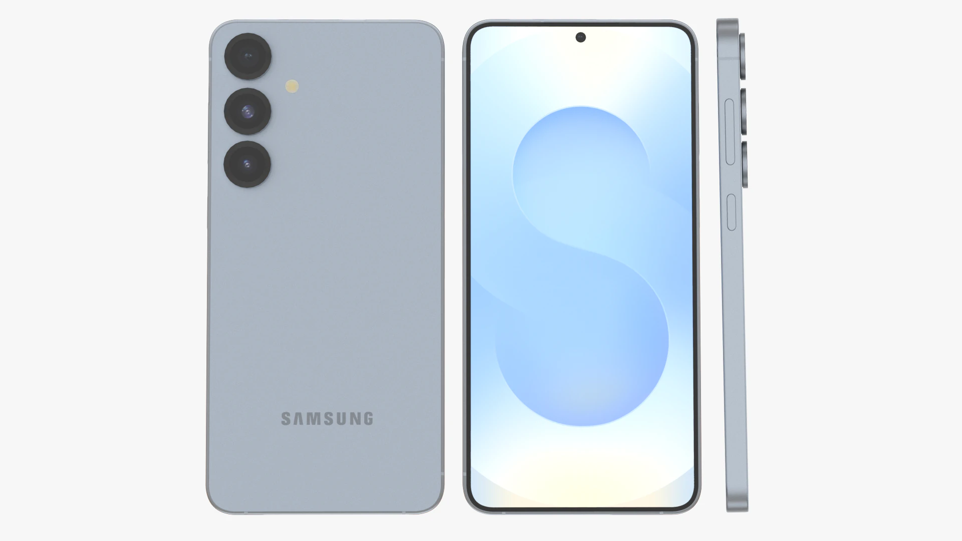 Samsung Galaxy S25 Plus Icyblue 3D Model .c4d .max .obj .3ds .fbx .stl .blend 