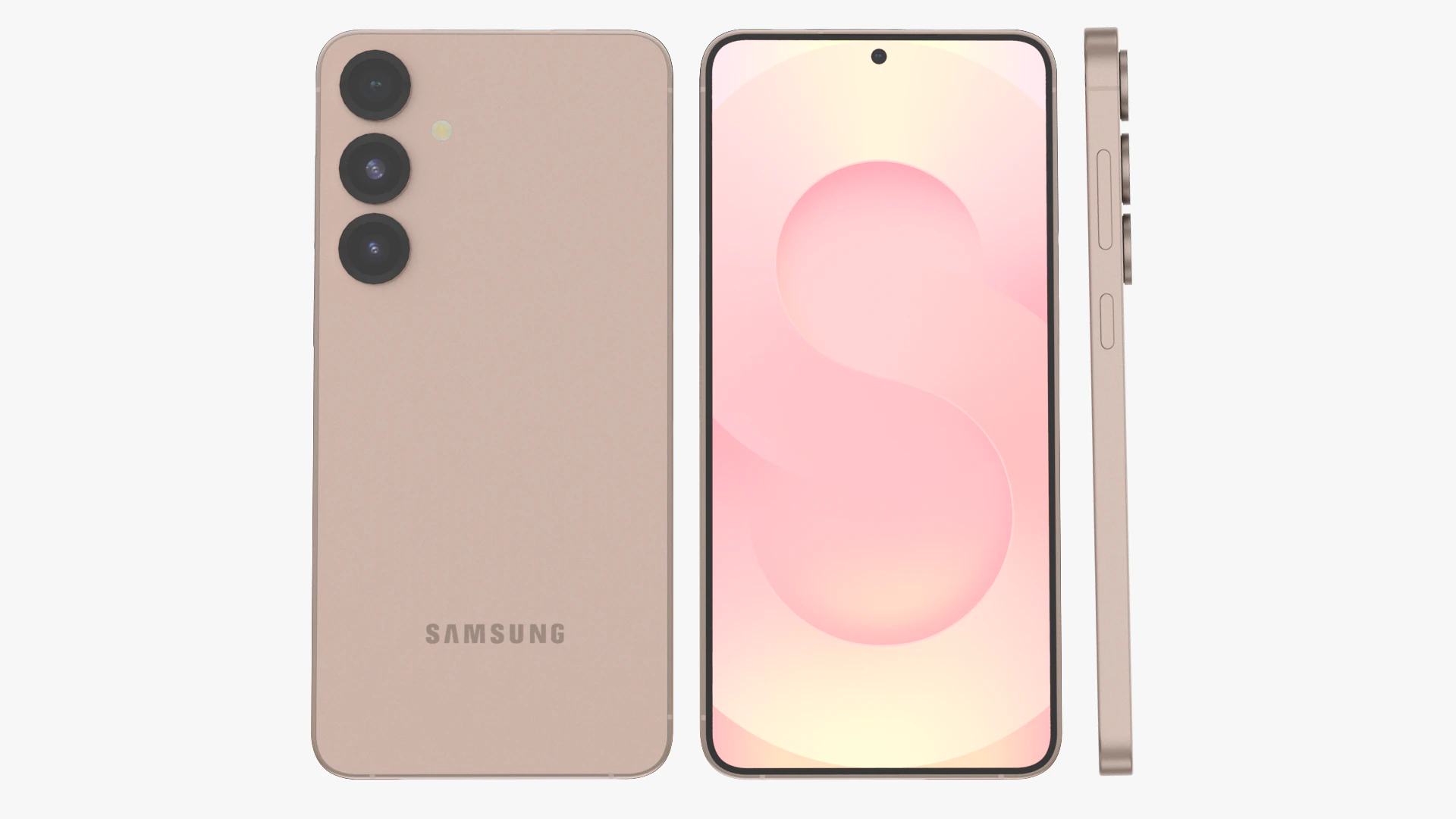 Samsung Galaxy S25 Plus Pinkgold 3D Model .c4d .max .obj .3ds .fbx .stl .blend