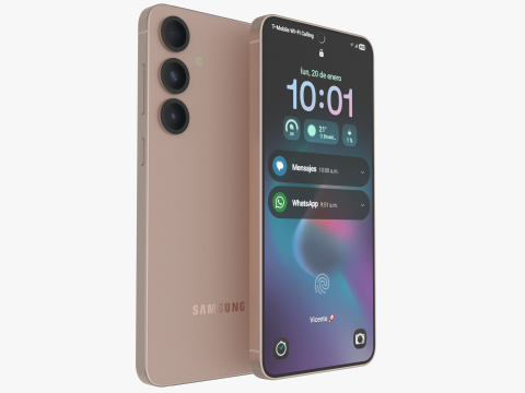 Samsung Galaxy S25 Plus Pinkgold Modèle 3D