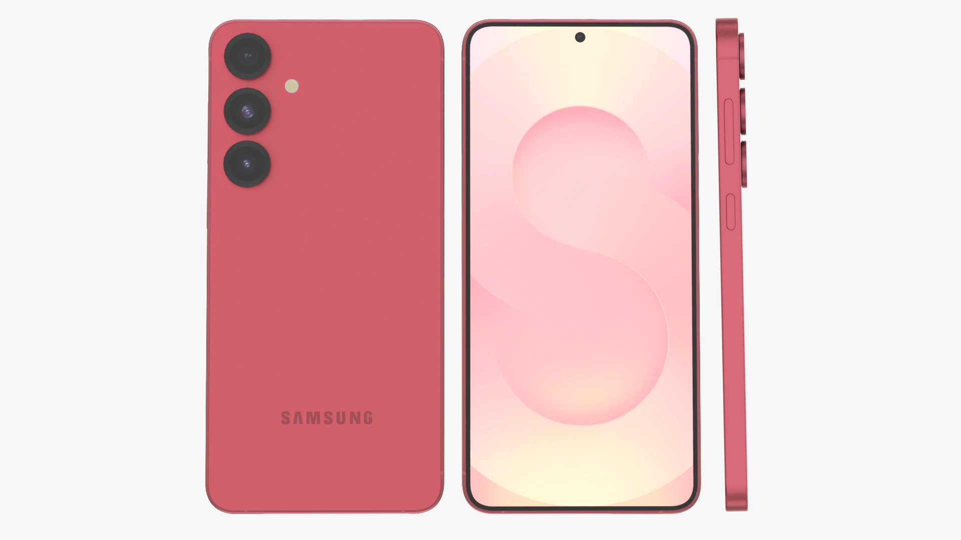 Samsung Galaxy S25 Plus Coralred 3D Model .c4d .max .obj .3ds .fbx .stl .blend 
