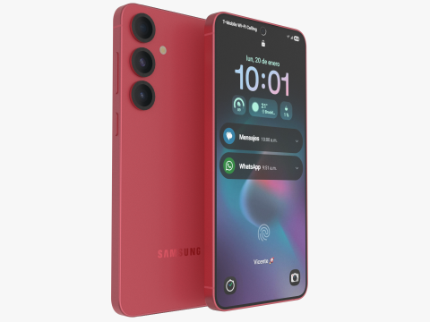 Samsung Galaxy S25 Plus Coralred Modelo 3D