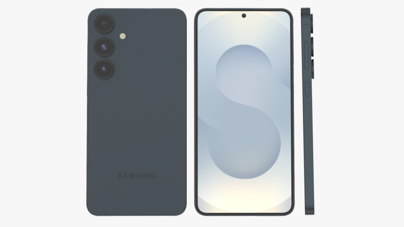 Samsung Galaxy S25 Plus Blueblack 3D Model .c4d .max .obj .3ds .fbx .stl .blend