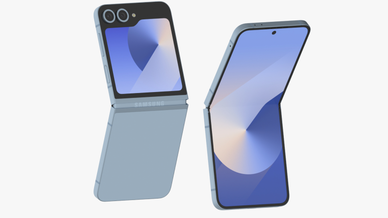 Samsung Galaxy Z Flip 6 Blue Modelo 3D .c4d .max .obj .3ds .fbx .stl .blend 