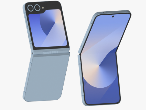 Samsung Galaxy Z Flip 6 Blue 3D Model