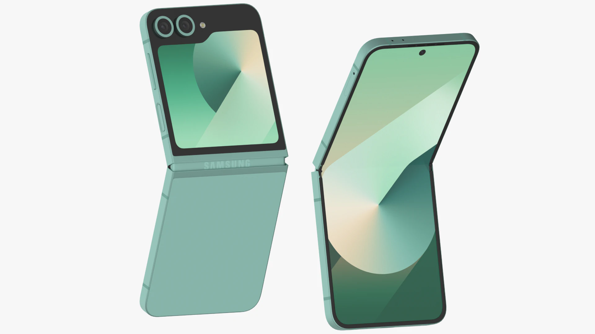 Samsung Galaxy Z Flip 6 Mint 3D Model .c4d .max .obj .3ds .fbx .stl .blend 