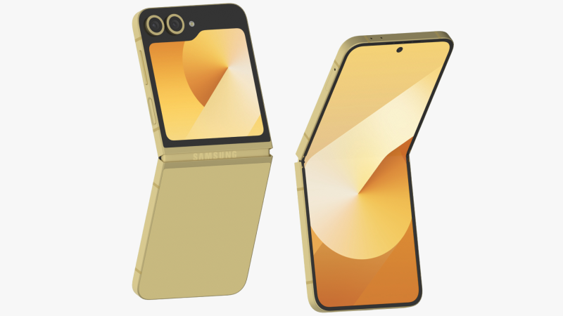 Samsung Galaxy Z Flip 6 Yellow 3D-Modell .c4d .max .obj .3ds .fbx .stl .blend